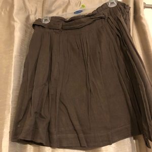 Brown linen mini skirt